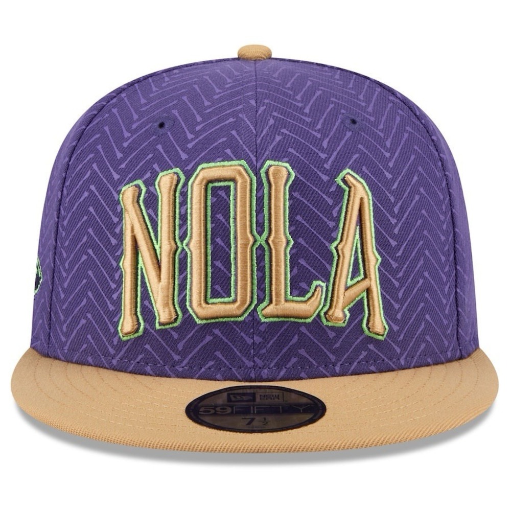 New Era Purple New Orleans Pelicans City Edition‎ 59FIFTY Fitted Hat Size 7 3/8